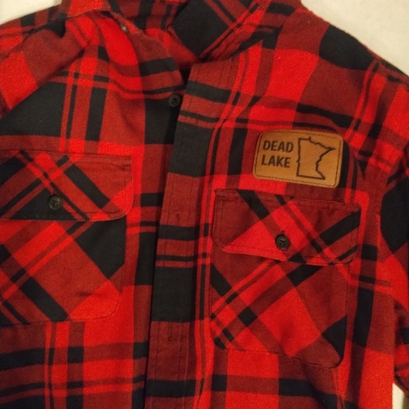 1 of a kind Upcycled flannel shirt with trivium design - Picture 5 of 6